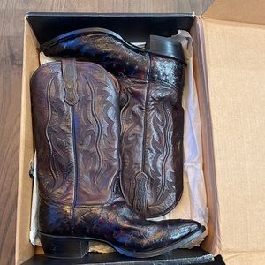 Vintage Rare Ostrich Quill Nocona Boots with Original Box 10D
